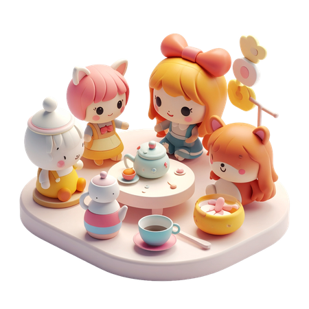 AI Festa do Chá Divertida  Imagem