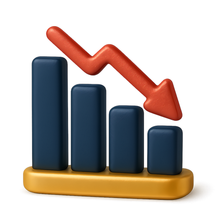 AI Financial Decline Chart  3D Icon