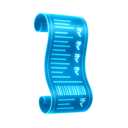 AI Floating Digital Receipt Scroll  3D Icon