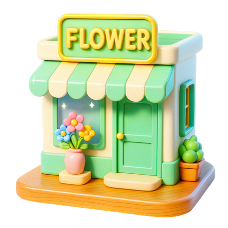 AI Flower Boutique Shop  3D Icon