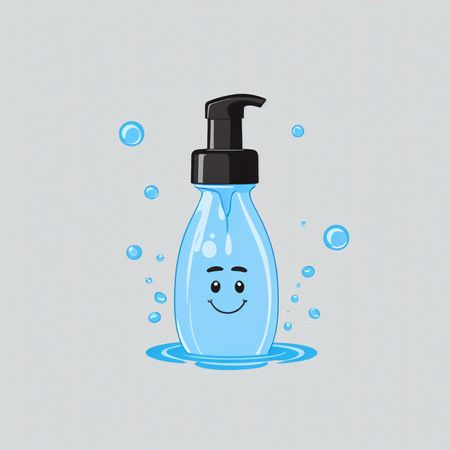 AI Frasco dispensador de sabonete sorridente Imagem