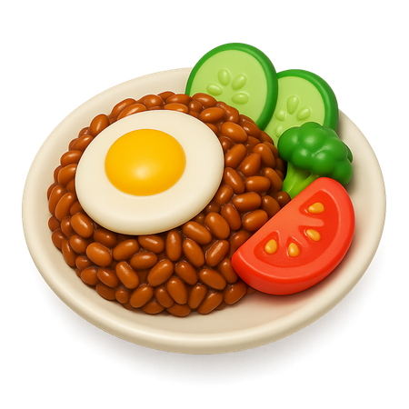 AI Fried Rice With Egg And Vegetables  3D Icon
