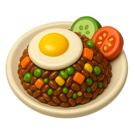 AI Fried Rice With Egg And Vegetables  3D Icon