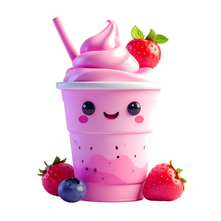 AI Frozen yogurt cup  3D Icon