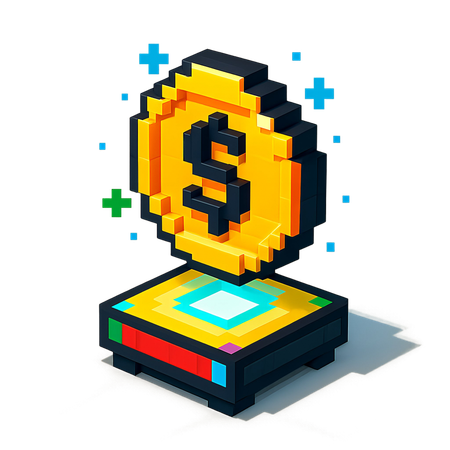 AI Game Coin 3D Icon