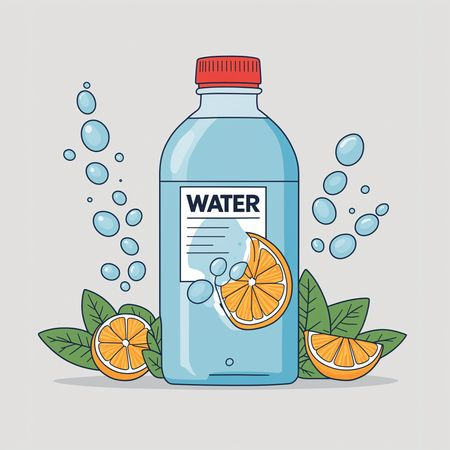 AI Garrafa de água com frutas cítricas e hortelã  Imagem