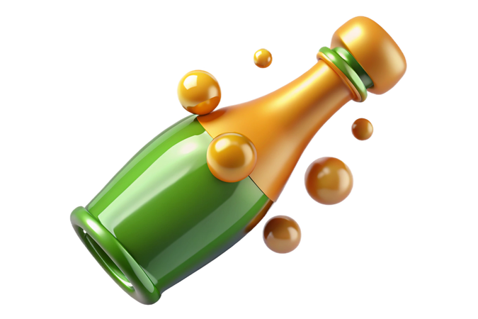 AI Garrafa de champanhe com bolhas  Imagem