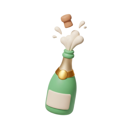 AI Garrafa de champanhe verde estourando rolha  Imagem