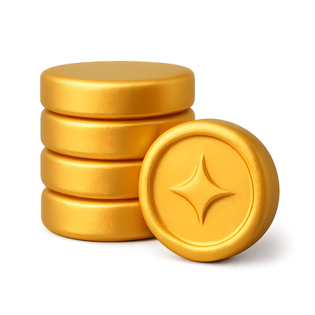 AI Gold Coins Stack  3D Icon