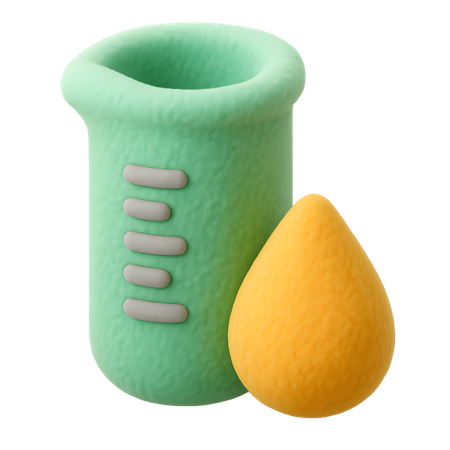 AI Graduated cylinder with droplet 3D Icon