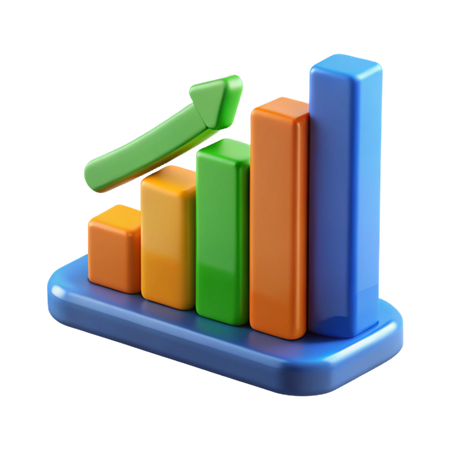 AI Gráfico de barras com seta para cima Imagem