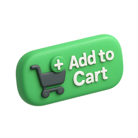 AI Green Add to Cart Button  3D Icon