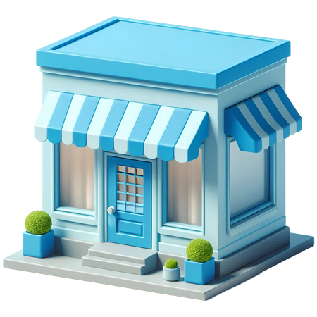 AI Grocery Store Exterior  3D Icon