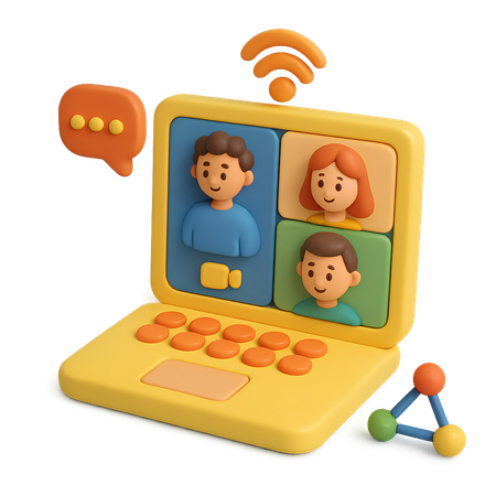 AI Gruppen-Videokonferenz  3D Icon