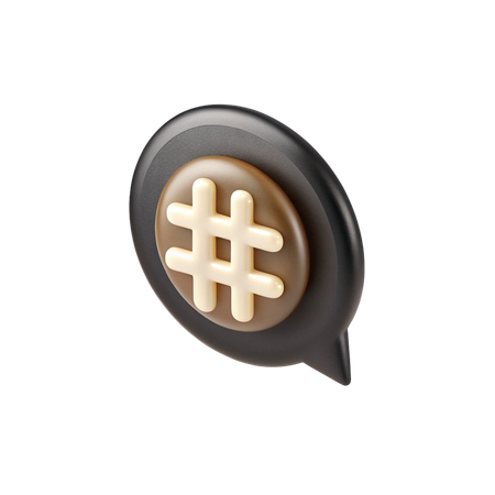 AI Hashtag  3D Icon
