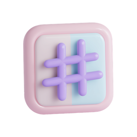 AI Hashtag  3D Icon