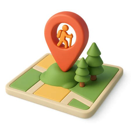 AI Hiking Location Pin  3D Icon