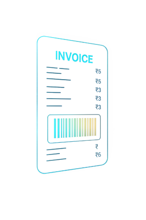 AI Holographic Barcode Invoice Card  3D Icon
