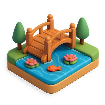 AI Holzbrücke über Wasser  Bild