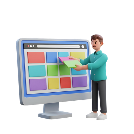 AI Hombre trabajando en la construcción de un sitio web  Imagen