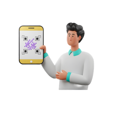 AI Homem fazendo leitura de código de barras  Imagem