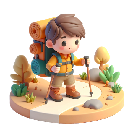 AI Homem fazendo trekking na montanha  Imagem