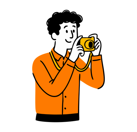 AI Homem tirando foto com câmera  Imagem