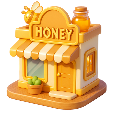 AI Honey Bee Shop  3D Icon