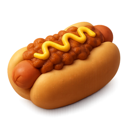 AI Hot dog with mustard topping 3D Icon