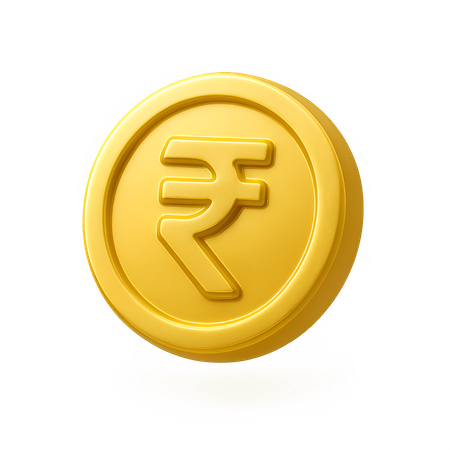 AI Indian currency Coin  3D Icon
