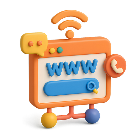 AI Internet-Browserfenster  3D Icon