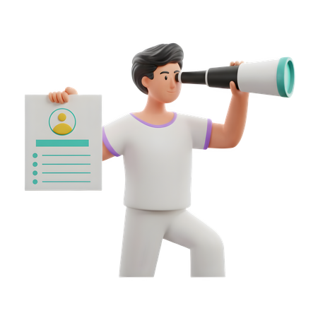 AI Job Search  3D Illustration