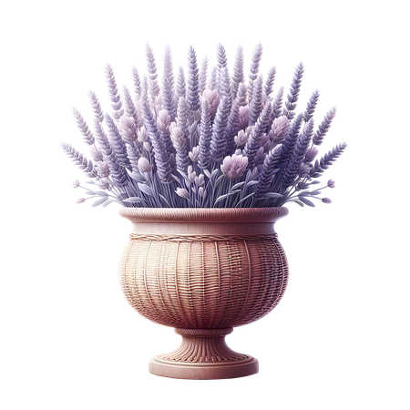 AI Lavender Vase  3D Icon