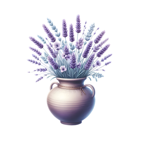 AI Lavender Vase  3D Icon