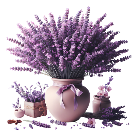 AI Lavender Vase  3D Icon