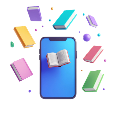 AI Library reading app  3D Icon