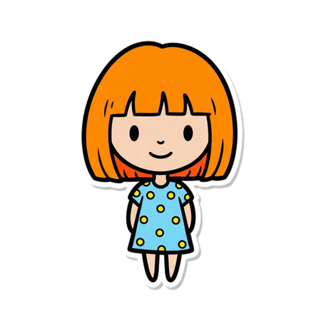 AI Mädchen-Charakter-Aufkleber Bild