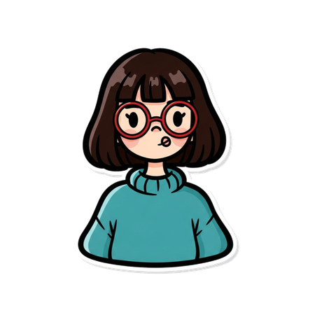 AI Mädchen mit Brille Bild