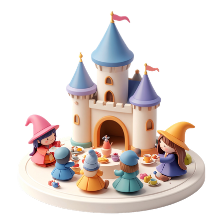 AI Magic Castle Quest  3D Illustration