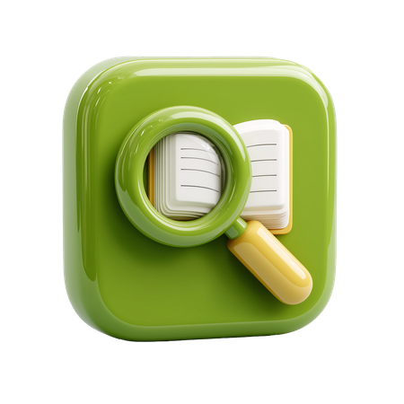 AI Magnifying glass  3D Icon
