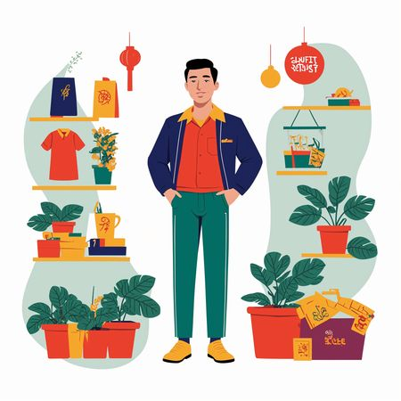 AI Man In Cloth Shop  Image