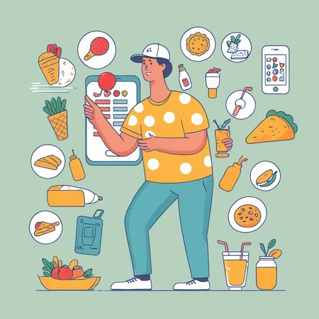 AI Man Using Food Delivery App  Image