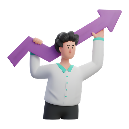 AI Man working on Career Development 3D Illustration