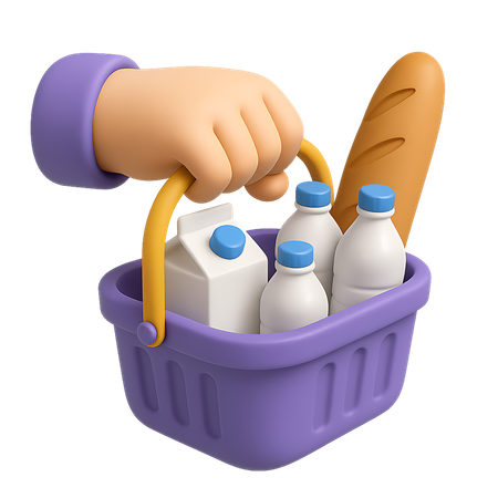 AI Mão segurando cesta de compras  Imagem