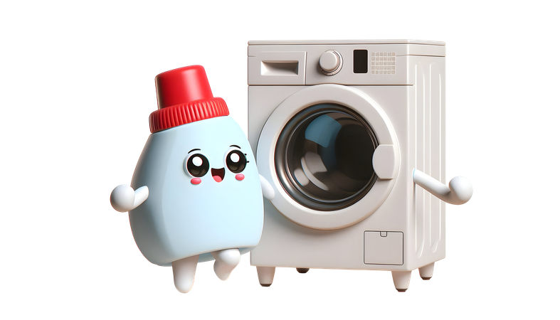 AI Máquina de lavar e frasco de sabão dançando juntos  Imagem