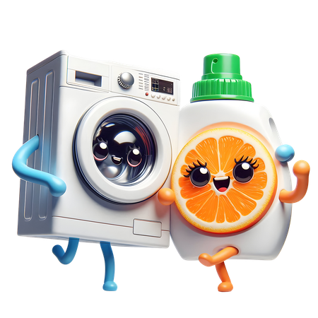 AI Máquina de lavar e frasco de sabão dançando juntos  Imagem