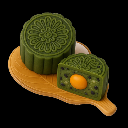 AI MatchaLeaf Mooncake  3D Icon