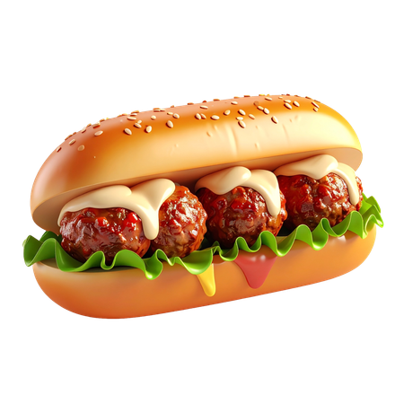 AI Meatball sub  3D Icon