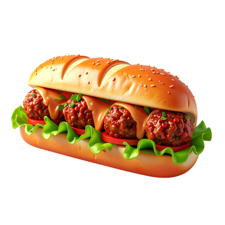 AI Meatball sub  3D Icon
