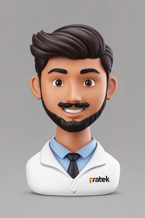 AI Médico com barba e jaleco  Imagem